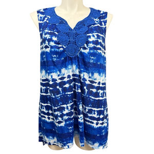 Great Northwest Indigo Tank Top Size 1X Blue Tie Dye